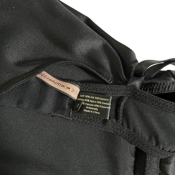 Kiki de Montparnasse Lace Inset Fitted Dress in Black - Picture 10 of 11